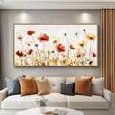 ERQINHUA Large Framed Canvas Wall Art For Living Room Wall Decoration For Bedroom Abstract Flower Painting Wood Frame Dining Room Decor Artwork Prints Modern Room Home Decor Ready To Hang 20"X40"