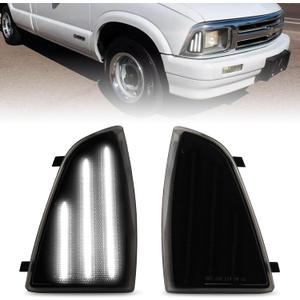 Bestview Front Corner Light Assembly Compatible with Chevy Blazer S10 1994-1997, Upgraded Harness Design, Driver & Passenger Side, White LED