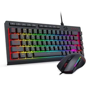 Redragon Wired Gaming Keyboard and Mouse Combo, RGB Backlit, 60% Mini Macro Membrane Keyboard with AntiGhosting & Multimedia Keys + 8000 DPI Programmable Optical Mice for PC Laptop