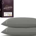 TEXAS LINEN CO. 100% Egyptian Cotton Pillowcases Queen Size Set of 2 - Luxury 2000 Series Standard/Queen Pillow Cases, Cooling, Envelope Closure Hotel Quality Pillowcase (21 x 32, Dark Grey)