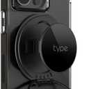 2 x Typecase Phone Grip: Rotatable Ultra Thin Cell Phone Ring Holder for Magnetic Car Mount, Adjustable Finger Ring Kickstand Compatible with Cellphones Magnetic Tablets Accessories - Black