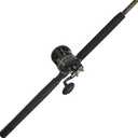 Penn 6'6" Squall II Level Wind Saltwater Rod and Reel Fishing Combo, 1-Piece Fishing Rod, Black/Gold