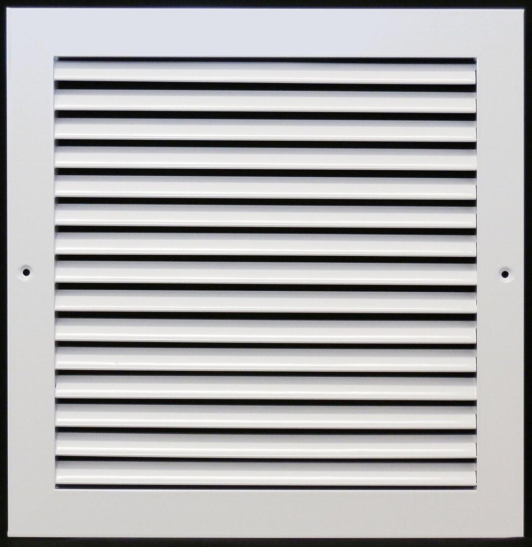 12"W X 12"H [Duct Opening] Aluminum Return Grille - Easy Air Flow - Linear Bar Grilles [Outer Dimensions: 13.875 X 13.875]