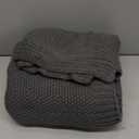 CozeCube Dark Grey Throw Blanket for Couch, Soft Cozy Cable Knit Throw for Bed Sofa Living Room, Lightweight Warm Decorative Farmhouse Christmas Blanket, 50"x60", Charcoal Grey