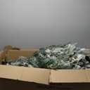 7ft Snow Flocked Hinged Christmas Tree w/Berries & Poinsettia Flowers