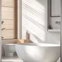 ANDY STAR Brushed Nickel Bathroom Mirror, 22"x30" Scalloped Wall Mirror in Stainless Steel Metal Frame, Unique Vanity Mirror with Modern Curved Edge Design, Ideal for Bathroom, Bedroom, Entryway