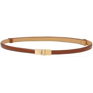 LXOrdora PU Leather Belts for Women Skinny Thin Waist Belt with Gold Buckle for Dresses, Size: Fit Waist Size up to 37in