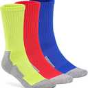 likloks Light Compression Socks (815 mmHg)  Cushioned, Arch Support, Breathable  Sports OvertheCalf Socks Red/Yellow/Blue  3 Pairs, L/XL