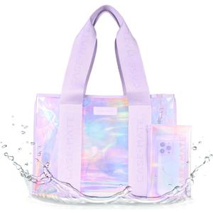 Case-Mate Official Soap Bubble Jelly Tote – Iridescent Tote Bag with Phone Pouch for Women – Waterproof, Tip-Proof, Foldable & Washable – Handbag for Everyday Use, Travel, Pool & Vacation - Large Case-Mate Official Soap Bubble Jelly Tote – Iridescent Tote Bag with Phone Pouch for Women – Waterproof, Tip-Proof, Foldable & Washable – Handbag for Everyday Use, Travel, Pool & Vacation - Large