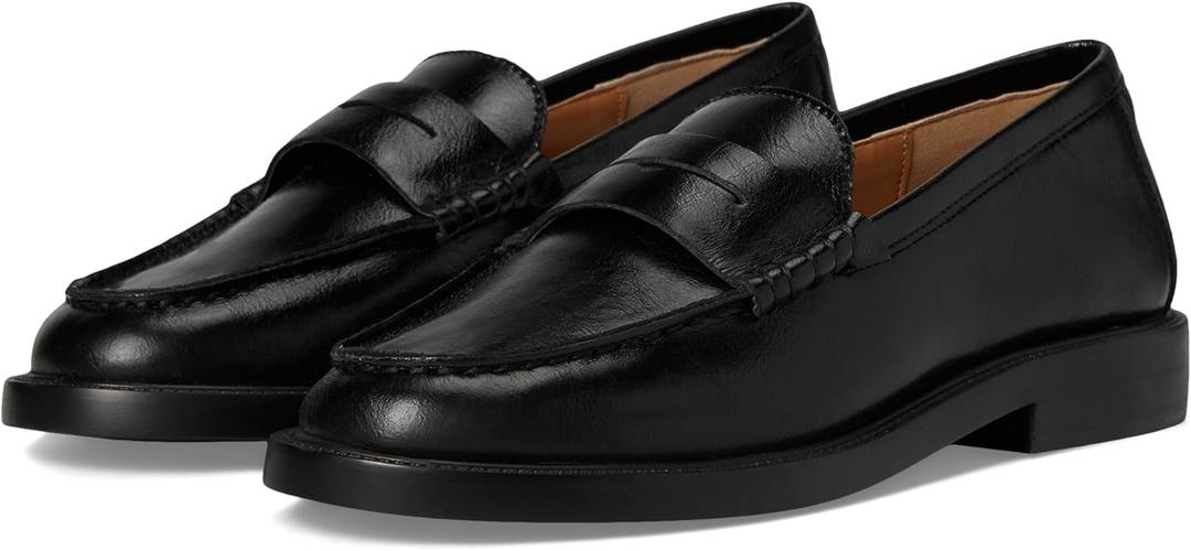 Steve Madden Women's Madison Loafer, Black Leather, 10