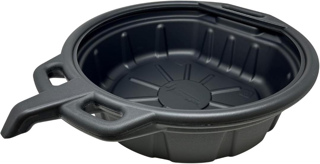 ValvoMax 16L Oil Drain Pan for Changing Oil - Large 4 Gallon (17 Quarts) Capacity with Pour Spout & Anti-Splash Lip, Heavy Duty with Carrying Handles - Sturdy and Easy to Clean