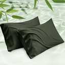 Bedsure Cooling Pillow Cases Queen Size Set of 2, Rayon Derived from Bamboo Cooling Pillowcases for Hot Sleepers, Cool Pillow Covers with Envelope Closure for Women Men, Olive Green, 20x30Inches