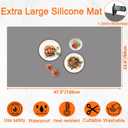 47.3''x23.6''(120cmx60cm) Extra Large Silicone Mat for Kitchen Counter, Heat Resistant Countertop Protector, Non-Slip Waterproof Kitchen Island Mat, Easy to Clean, Semitransparent