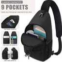Pritent Crossbody Bags for Women Men Trendy Sling Bag Backpack Casual Chest Bag with Convertible Shoulder Strap