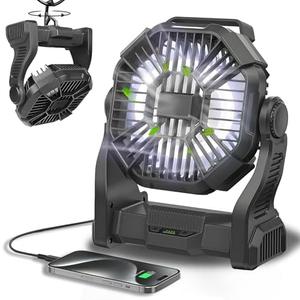 Portable Fan Rechargeable, 20400mAh Cordless Battery Powered Fan with LED Lantern, USB C Battery Operated for Travel Bedroom Home Camping Tent Office Beach Desk Fishing Outdoor