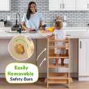 OCODILE Toddler Standing Tower - Adjustable Height Toddler Kitchen Stool Helper - Ideal Kids Kitchen Step Stool for Learning New Skills - Extra Secure with Safety Feet - Varnished