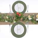 SHACOS Round Placemats Set of 6 Washable 15 inch Round Table Mats Cotton Polyester Woven Braided Place Mats for Dining Table (Olive Green, 6)