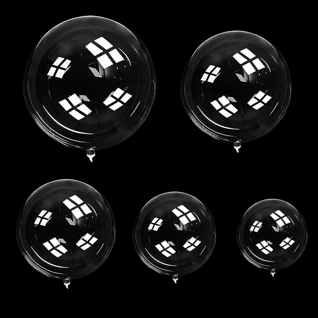 Bobo Balloons Kit, HKYOOD 60Pcs Clear Balloons for Stuffing, Different Sizes For Birthdays, Weddings, Baby Showers, Durable TPU - Party Decorations, Bulk Balloons, Bobo Balloons Set(8/11/18/20/24")