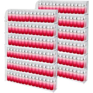 Yaeccc 2 Pack Acrylic Nail Polish Rack,20 * 27 Inch Hold Up to 384 Bottles, 6 TIER Nail Polish Organizer Wall Mounted,Nail Polish Organizer(3 Inch Deep)