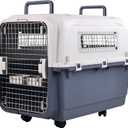 Elevon Plastic Kennels, Plastic Dog Crate, Airline Approved Pet Carrier for Dogs and Cats Longer Traveling, L (Large (30.7"L x 21.3"W x 22.8"H))