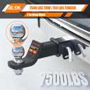 AC-DK Trailer Hitch Ball Mount for 2 inch Receiver,2 inch Drop Hitch,with 2-Inch Ball,7,500 lbs Capacity Ball Hitch, 750lbs Tongue Weight,Includes Hitch Pin