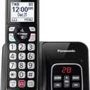 Panasonic Cordless Phone with Answering Machine, Advanced Call Block, Bilingual Caller ID and High-Contrast Display, Expandable System with 1 Handset Cordless Telephone - KX-TGD830M (Metallic Black)
