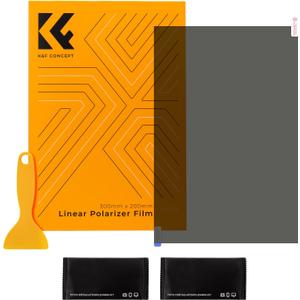K&F CONCEPT Linear Polarizing Film 7.87x11.81 inches A4 Polarized Film Sheets Optical 20x30cm for Screen Educational Physics