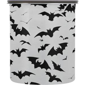 Kigai Bats Coffee Canister with Airtight Lid 17 oz Stainless Steel Coffee Container Airtight Food Storage Container Kitchen Shelf Cafe Organizer