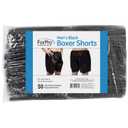 ForPro Professional Collection Mens Boxer Shorts, Disposable Shorts for Massage, Tanning, Waxing and Medical Services, Individually-Wrapped, One Size Fits Most, Black, 50-Count