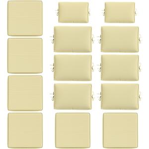 14 Pcs Outdoor Cushion Slipcovers All-Weather Patio Cushion Covers, Replacement Waterproof with Zipper for Patio Furniture, Sectional Couch 3 Sizes, Covers Only (Light Yellow)