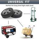 GICOOL 8" x 2" Flat-Free Solid Rubber Tire and Wheel with Ball Bearings and 5/8" Axle Bore Hole, 2" Offset Hub, For Hand Truck Dolly Trolley Garden Wagon Cart Generator Replacement Tire, 2 Pack