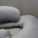 Pharmedoc Pregnancy Body Pillow Cover Replacement for U Shaped Body Pillow with Detachable Extension ONLY- Jersey Cover Only - Grey