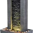 Teamson Home Demeter 29 inch Outdoor Water Fountain with LED Lights (Gray)