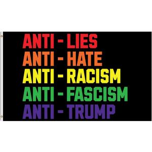 Anti-lies Anti-hate Anti-racism Anti-fascism Flag 3x5 Feet Patriotic Flags Banner