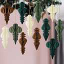 Rossesay 12 Pieces Large Christmas Paper Honeycomb Ornaments for Tree 7.87 Inch Neutral Christmas Tree Decorations 3D Paper Jumbo Lantern Honeycomb Home Hanging Decorations for Xmas Party Decor