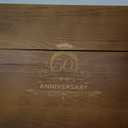 Golden 50th Anniversary - Engraved Wooden Box, Celebrate Half a Century Together (8.5 x 6 x 3 in)