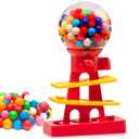 Tower Gumball Machine for Kids - 10" Gum and Toy Bank - Candy Dispenser Includes 25 Dubble Bubble Gum Balls - Great Gift Toy for Girls and Boys - Playo (Red)