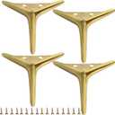 6 inch/15cm Brushed Gold Metal Furniture Legs Set of 4, Modern Style Furniture Legs, DIY Replacement for TV Stand, Sofa, Chair, Cabinet Cupboard