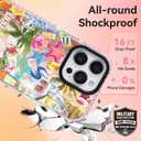 ChiCsFleur for iPhone 13 Pro Case, TPU Phone case with Camera Protection for Women Girls Teens - Colorful Tropical Coastal Collage Design Palm Colorful Hibiscus Disco Dog Starfish Lemon Y2K Aesthetic