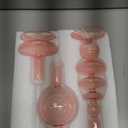 Rtteri 5 Pcs Glass Candlestick Holders Colorful Glass Taper Candle Stand Groovy Candlestick Wavy Boho Chic Clear Bases Holders Elegant Vase for Home Party Centerpiece(Pink)