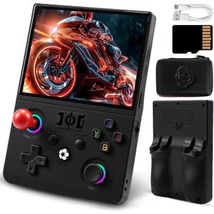 R36MAX2 Retro Gaming Console, 4.5 Inch 4K HD IPS Screen Retro Video Game Console, Handheld Game Console Preloaded 30+ Emulator Games, Linux System, Portable Video Console for Adult