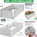 3 Pack Tall 4x2FT Raised Beds for Gardening, Corrugated Galvanized Steel Raised Garden Bed, Outdoor Metal Above Ground Garden Bed for Vegetables and Flowers(Rectangular)