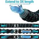 200 ft Expandable Garden Hose w/10 Functions Spray Nozzle, Water Hoses with 3/4" Solid Brass Connector, Flexible Lightweight Hose Expanding Water Pipe for Car Washing, Gardening, Black/Blue