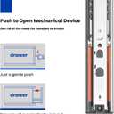 LONTAN 6 Pairs Push to Open Soft Close Drawer Slides 22 Inch Heavy Duty Drawer Glides Metal Ball Bearing and Full Extension Cabinet Rails 100 LB Capacity