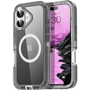 for iPhone 17 Case Clear, Anti-Drop, Transparent, Shockproof, Military Grade Drop Protection, Heavy Duty Protective Phone Case Cover for 17 6.3", Clear