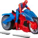 Marvel Spider-Man Web Blast Cycle, 4-Inch Action Figure with Vehicle and 2 Web Projectiles, Kids Playset for Ages 4 and Up