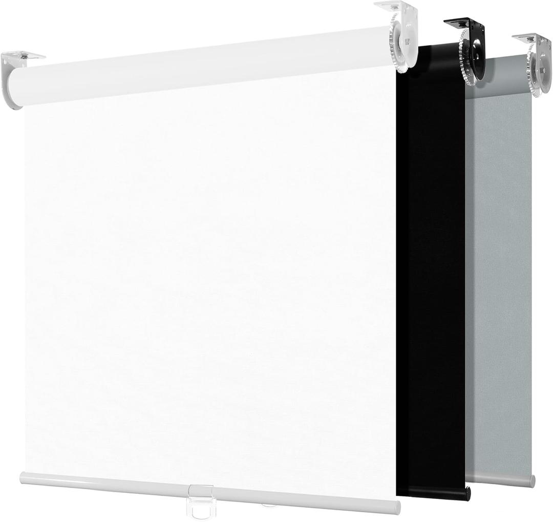 Boolegon Blackout Roller Shades for Windows, White, 21" W x 48" H