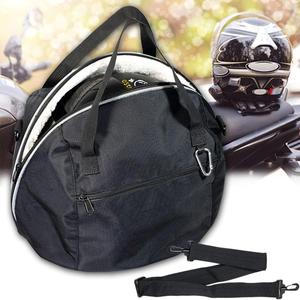 Helmet Bag, Motorcycle Helmet Storage Bag, Lightweight Soft Fleece Lining Water-resistant 1680D Oxford with Strap, Reflective Strip (Black)