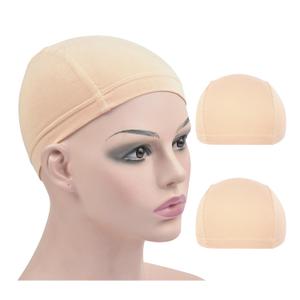 2 Pcs Wig Caps Bamboo Fiber Wig Cap Elastic Breathable Wigs Grip Cap Wig Liner Cap (Beige)