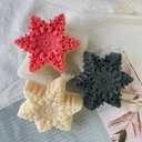 2 Pcs Christmas Snowflake Silicone Molds Candle Soap DIY Molds Candle Decorating Mold for Xmas Baking Party Chocolate Candy Wax Resin Baking Tray Fondant Cake Decoration